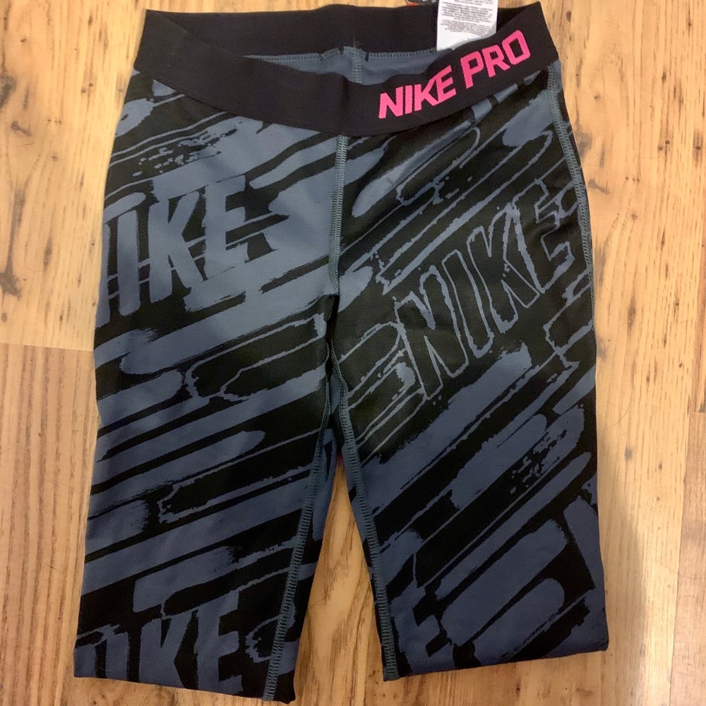 Black and Grey Nike Capri Leggings